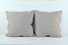 Load image into Gallery viewer, Set of 2 Gray Throw Pillows – 24x24 Linen-Style Fabric
