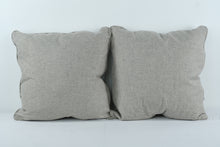 Load image into Gallery viewer, Set of 2 Gray Throw Pillows – 24x24 Linen-Style Fabric
