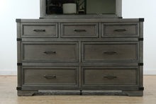 Load image into Gallery viewer, Vickery Creek Weathered Gray 7 Drawer Dresser with Antique Pewter Hardware

