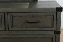 Load image into Gallery viewer, Vickery Creek Weathered Gray 7 Drawer Dresser with Antique Pewter Hardware
