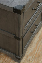 Load image into Gallery viewer, Vickery Creek Weathered Gray 2 Drawer Nightstands with Antique Pewter Hardware Pair
