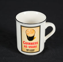 Load image into Gallery viewer, Vintage Guinness “As Usual” Ceramic Mug – Carrigdhoun Ireland Brewery Advertising Collectible
