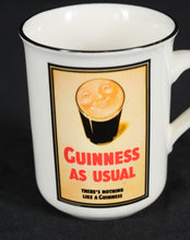 Load image into Gallery viewer, Vintage Guinness “As Usual” Ceramic Mug – Carrigdhoun Ireland Brewery Advertising Collectible
