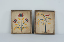 Load image into Gallery viewer, Habersham Plantation 1981 Folk Art Wood Plaques Bird Tulip Pair
