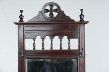 Load image into Gallery viewer, Handmade Indonesian Carved Wood Hall Tree with Mirror and Storage
