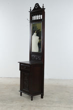 Load image into Gallery viewer, Handmade Indonesian Carved Wood Hall Tree with Mirror and Storage

