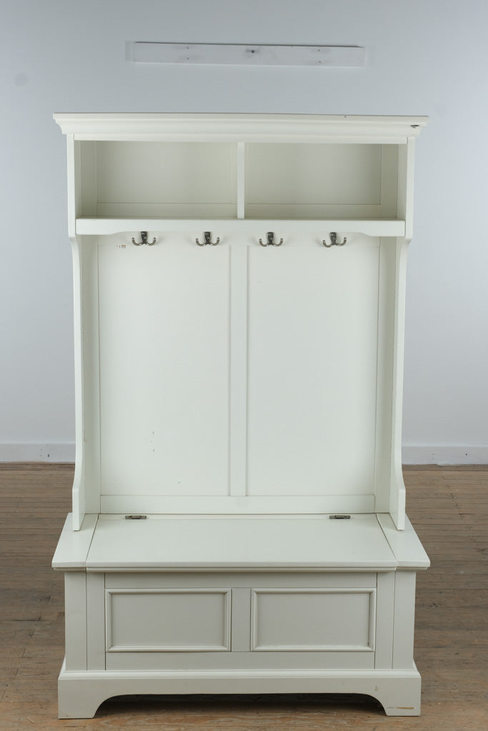 Naples White Hall Tree with Storage Bench – 40” Wide