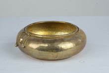 Load image into Gallery viewer, Vintage Hammered Brass Planter Bowl Rope Tassel Detail India 10 Inch

