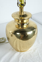 Load image into Gallery viewer, Hollywood Regency Hammered Brass Ginger Jar Table Lamp Large
