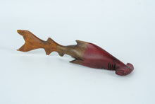 Load image into Gallery viewer, Hand-Carved Wooden Hammerhead Shark Sculpture – Two-Tone Finish – Nautical Decor
