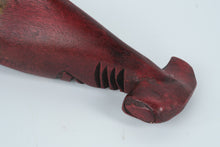 Load image into Gallery viewer, Hand-Carved Wooden Hammerhead Shark Sculpture – Two-Tone Finish – Nautical Decor
