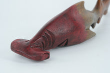 Load image into Gallery viewer, Hand-Carved Wooden Hammerhead Shark Sculpture – Two-Tone Finish – Nautical Decor
