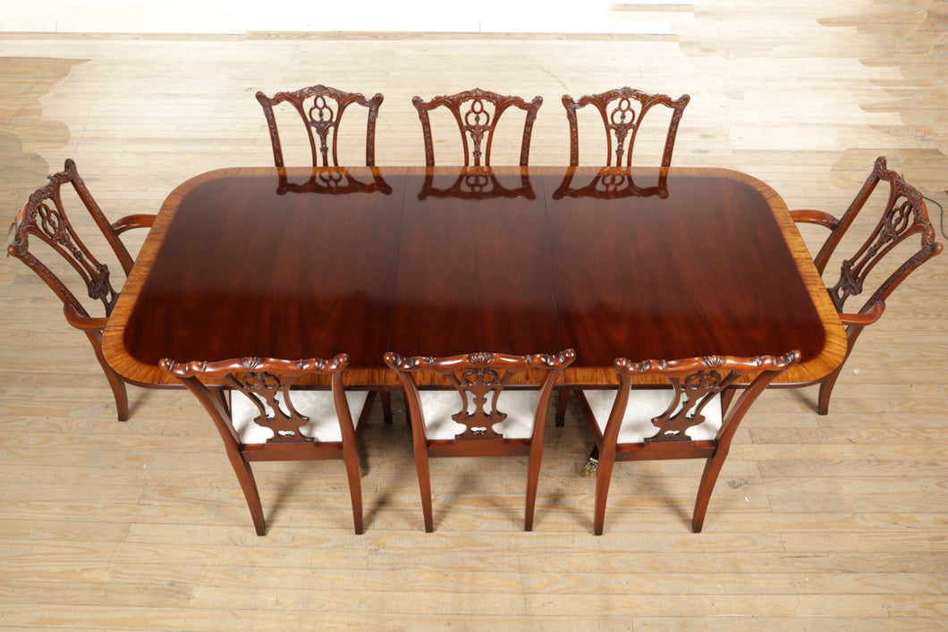 Handcrafted Double Pedestal Dining Set by Ardley Hall-8 Chairs