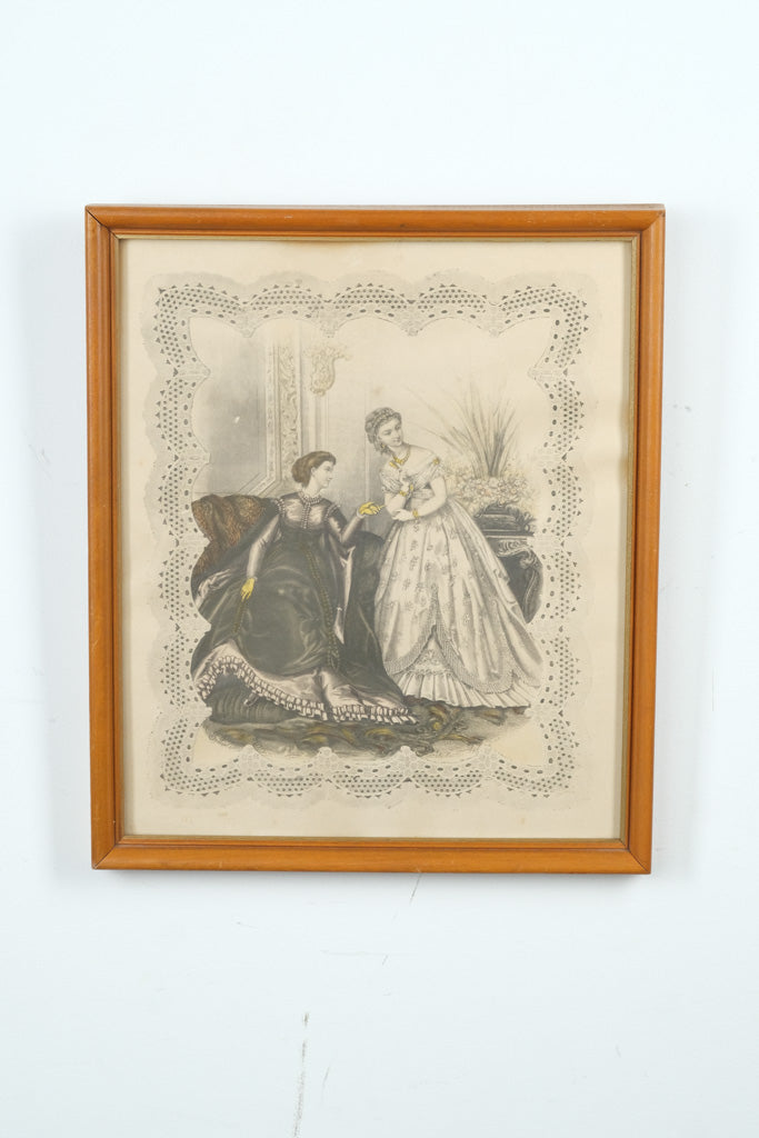 Hand-Colored Godey’s Fashion Print – H40447 (Victorian Ladies Scene #1)