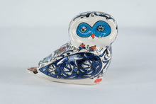 Load image into Gallery viewer, Hand Painted Ceramic Owl Figurine Floral Folk Art Signed Handmade
