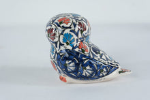 Load image into Gallery viewer, Hand Painted Ceramic Owl Figurine Floral Folk Art Signed Handmade
