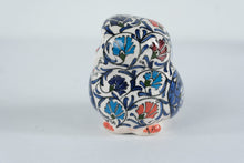 Load image into Gallery viewer, Hand Painted Ceramic Owl Figurine Floral Folk Art Signed Handmade
