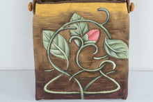 Load image into Gallery viewer, Roger Bishop Hand Painted Fabric Tote Bag Floral Art Shoulder Bag Signed
