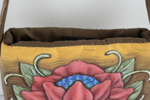 Load image into Gallery viewer, Roger Bishop Hand Painted Fabric Tote Bag Floral Art Shoulder Bag Signed
