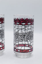 Load image into Gallery viewer, Vintage 1976 Coca Cola Hardees Stained Glass Tumblers Set of 2 Libbey 12 Oz
