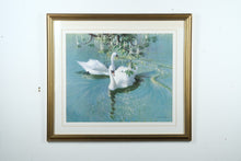 Load image into Gallery viewer, “Harmony of Spring” by Vernon Ward – Framed Swan Art Print – 28&quot; x 32&quot;
