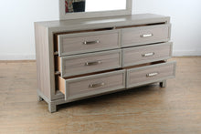 Load image into Gallery viewer, Hartney Mill Gray 6 Drawer Dresser Oak Finish
