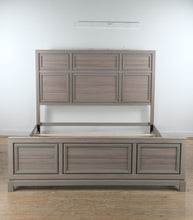 Load image into Gallery viewer, Hartney Mill Gray King Panel Bed Frame Oak Finish
