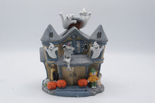 Load image into Gallery viewer, PartyLite P7311 Haunted Tealight House Halloween Ghost Ceramic Candle Holder Box
