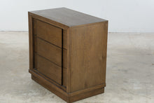 Load image into Gallery viewer, Havertys Wood Three Drawer Nightstand with Power Outlet and USB Charging
