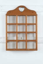 Load image into Gallery viewer, Vintage Wooden Wall Curio Shelf 16 Grid Display Rack
