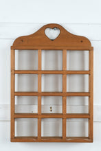 Load image into Gallery viewer, Vintage Wooden Wall Curio Shelf 16 Grid Display Rack

