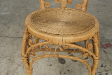 Load image into Gallery viewer, Vintage Ornate Wicker Rattan Heart Back Chair Scrollwork Boho Accent
