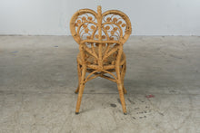Load image into Gallery viewer, Vintage Ornate Wicker Rattan Heart Back Chair Scrollwork Boho Accent
