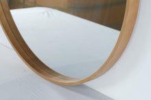 Load image into Gallery viewer, Hearth and Hand with Magnolia Round Wood Frame Wall Mirror
