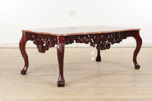 Load image into Gallery viewer, Carved Mahogany Coffee Table with Marble Top
