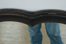 Load image into Gallery viewer, Vintage Black Painted Dresser Mirror with Distressed Finish by Hellam Furniture Company
