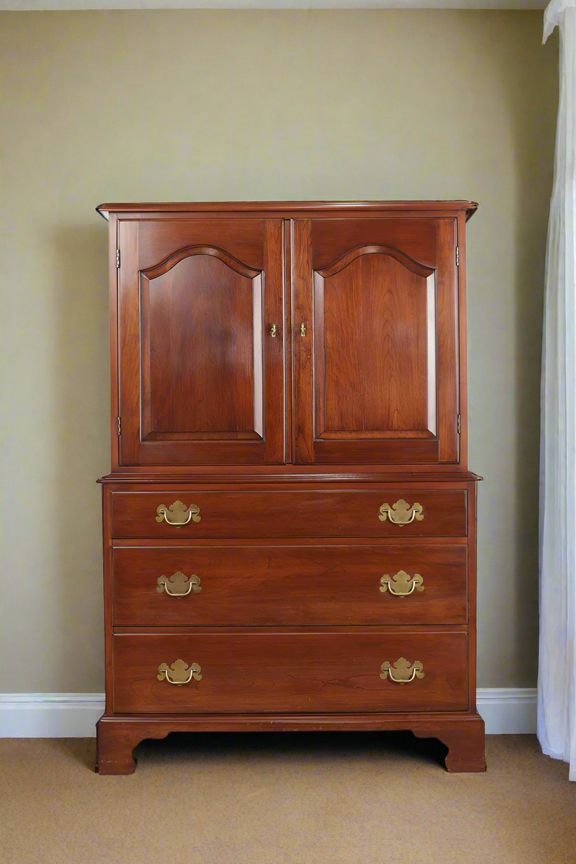 Henkel Harris Wild Cherry Armoire / Gentleman's Chest