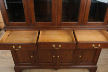 Load image into Gallery viewer, Henkel Harris Wild Black Cherry Breakfront China Cabinet Dated 1994
