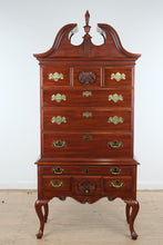 Load image into Gallery viewer, Henkel Harris Wild Black Cherry Highboy Chest on Chest Dated 1996
