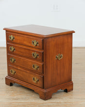 Load image into Gallery viewer, Henkel Harris Solid Wild Black Cherry Nightstand with Brass Hardware
