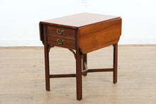 Load image into Gallery viewer, Henkel Harris Solid Cherry Drop Leaf Side Table with Drawers
