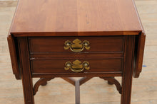 Load image into Gallery viewer, Henkel Harris Solid Cherry Drop Leaf Side Table with Drawers
