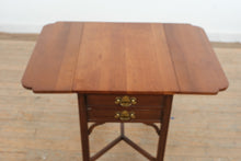 Load image into Gallery viewer, Henkel Harris Solid Cherry Drop Leaf Side Table with Drawers
