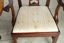 Load image into Gallery viewer, Henredon Regency Burl Wood Double Pedestal Dining Set with 6 Chairs and Two Leaves
