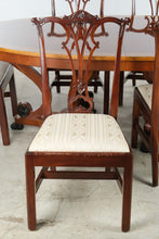 Load image into Gallery viewer, Henredon Regency Burl Wood Double Pedestal Dining Set with 6 Chairs and Two Leaves

