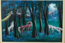 Load image into Gallery viewer, Henry C. Arias Magical Creatures in the Moonlit Forest – Original 2012 Oil Painting
