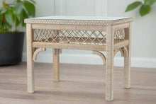 Load image into Gallery viewer, White Wicker Side Table- Henry Link
