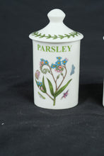 Load image into Gallery viewer, Portmeirion Botanic Garden Parsley Mixed Herbs Spice Jars Set of 2 With Lids
