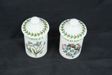 Load image into Gallery viewer, Portmeirion Botanic Garden Parsley Mixed Herbs Spice Jars Set of 2 With Lids
