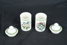 Load image into Gallery viewer, Portmeirion Botanic Garden Parsley Mixed Herbs Spice Jars Set of 2 With Lids
